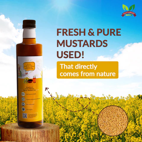 Gavyamart Yellow Mustard Oil I Cold-Pressed I Single-filtered