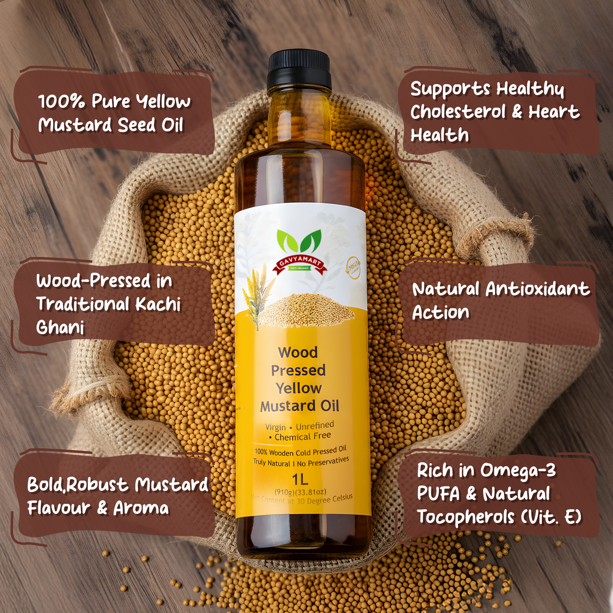 Premium Mustard Oil | Best Yellow Mustard Oil in India | Unrefined Mustard Oil