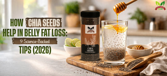 Chia seeds and healthy foods for natural belly fat loss and metabolism boost