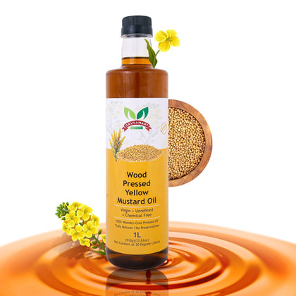 Gavyamart Yellow Mustard Oil I Cold-Pressed I Single-filtered - 1 Litre