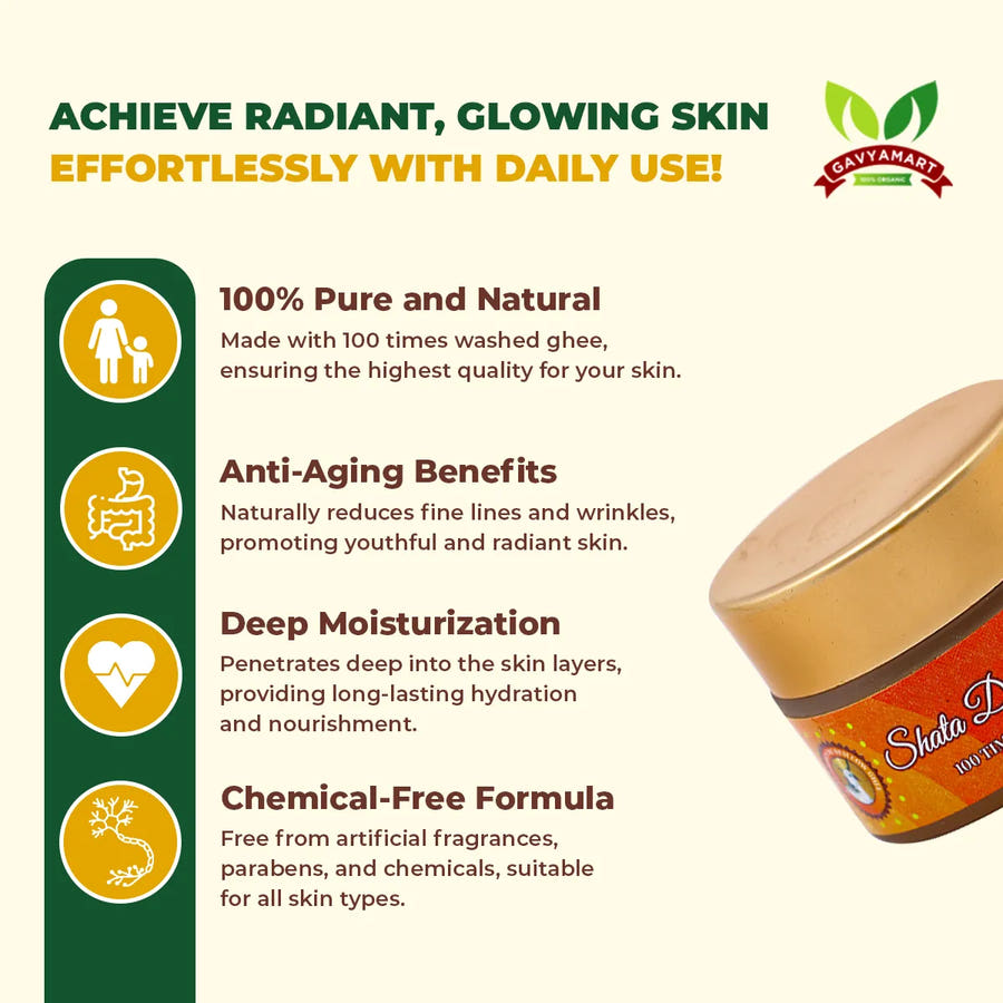 Shata Dhauta Ghrita | Face Cream | Premium Shata Dhauta Ghrita | Herbal Ghee Cream | Pure Shata Dhauta Ghrita | Ayurvedic Ghee Cream | Ghee Based Cream | Ayurvedic Moisturizer | Moisturizer