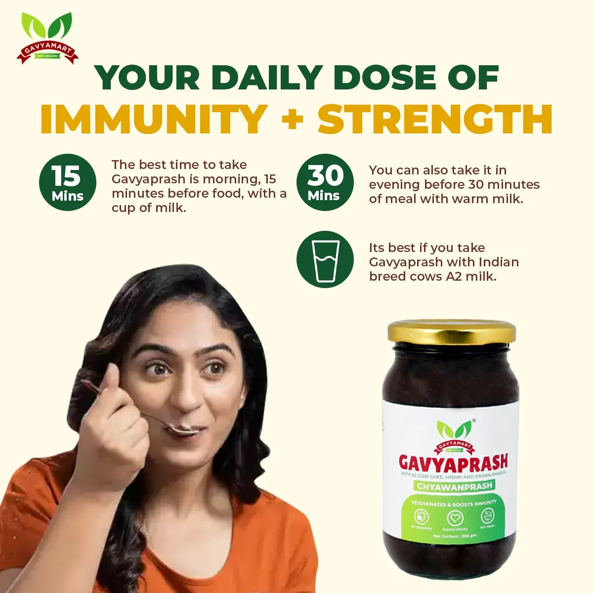 Chyawanprash | Gavyaprash | A2 Cow Ghee| Mishri| SwarnaBhasma | Best Chyawanprash in India | Premium Ayurvedic Chyawanprash | Natural Immunity Booster | Herbal Chyawanprash for Family | Healthy Lifestyle Supplemen