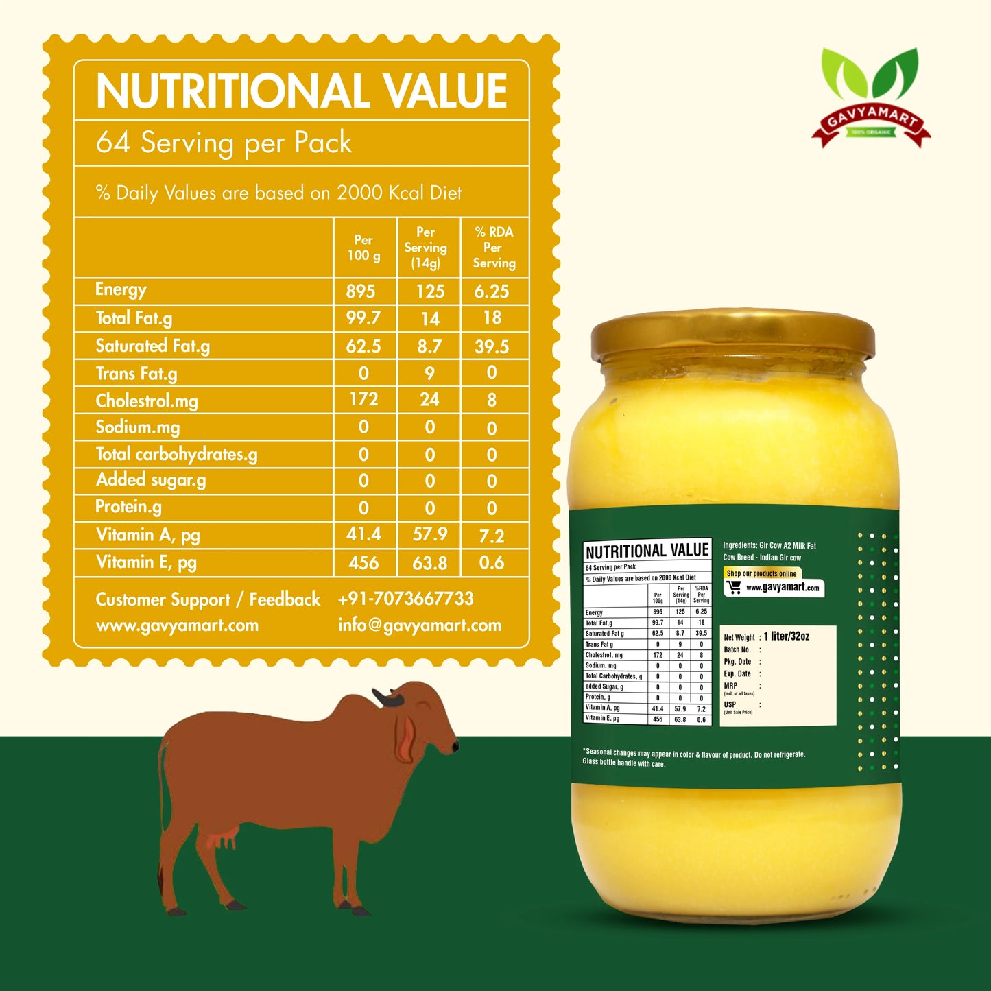 A2 Gir Cow Ghee Nutrition Fact