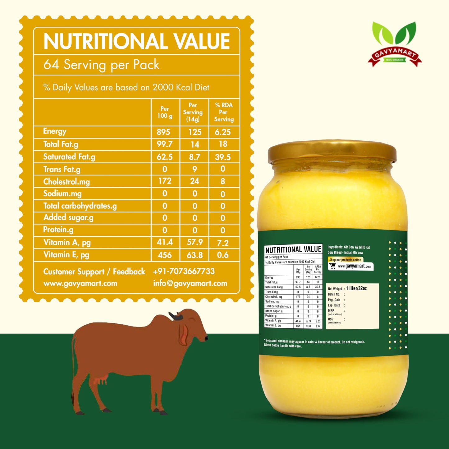 A2 Ghee Online | Pure Gir Cow A2 Ghee – Gavyamart