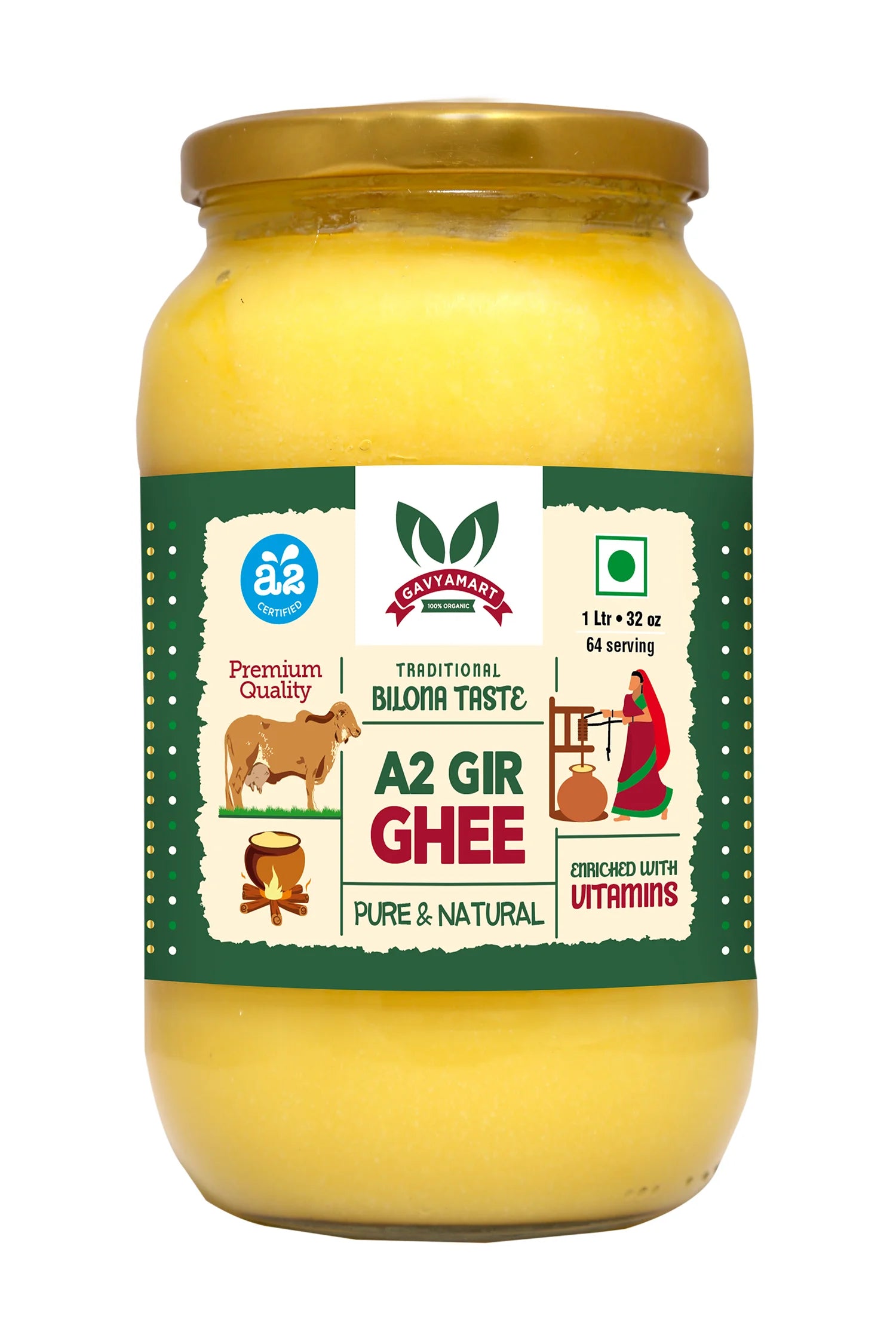 Gavyamart A2 Gir Cow Ghee 1 ltr