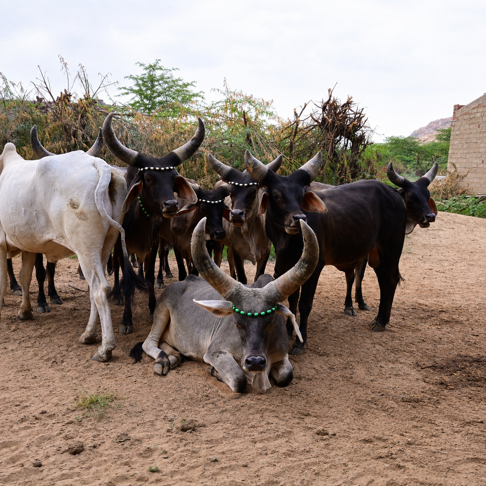 Indigenous cows cared for by Rabari families