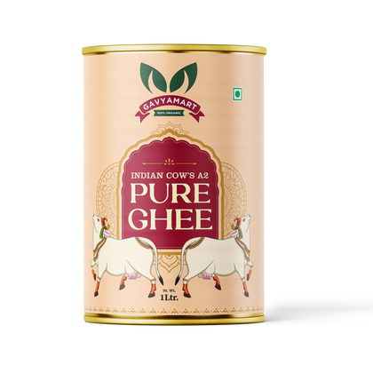 Gavyamart Buy Pure A2 cow ghee online |Best organic pure a2 Desi cow ghee | shudh desi ghee price | Glass Jar | Lab Tested - Tin