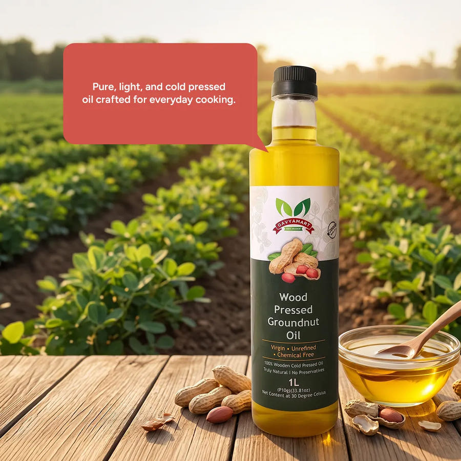Best Wood Pressed Groundnut Oil in India – Cold Pressed Peanut Oil with no chemicals, no refining, and no preservatives