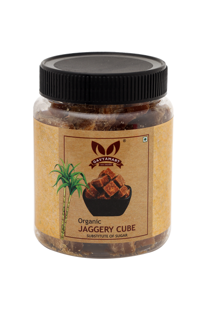 Gavyamart Jaggery Cubes | Natural Pure Chemical Free Gur Jaggery, No Preservatives and Sulphur - 400 Gm