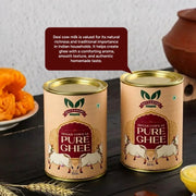 Premium Pure Desi A2 Cow Ghee made from fresh A2 cow milk using the traditional Bilona churning process