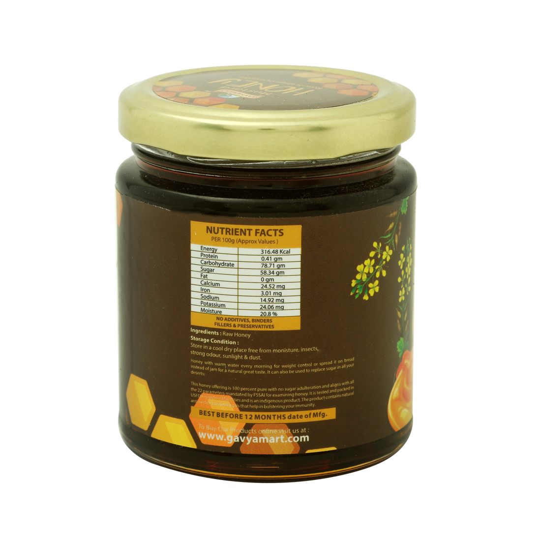 Gavyamart Mustard Honey Raw and Unprocessed