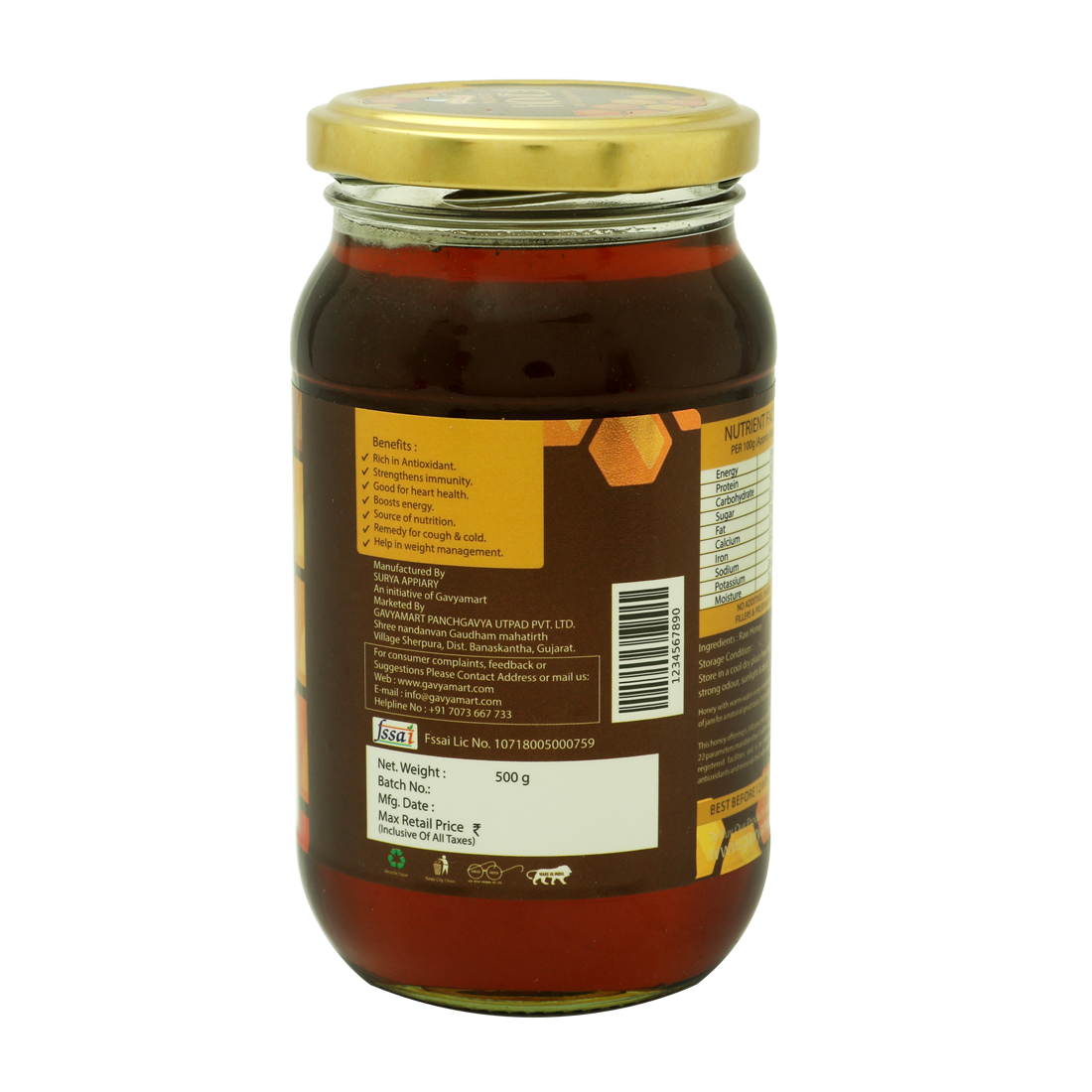 Gavyamart Mustard Honey Raw and Unprocessed