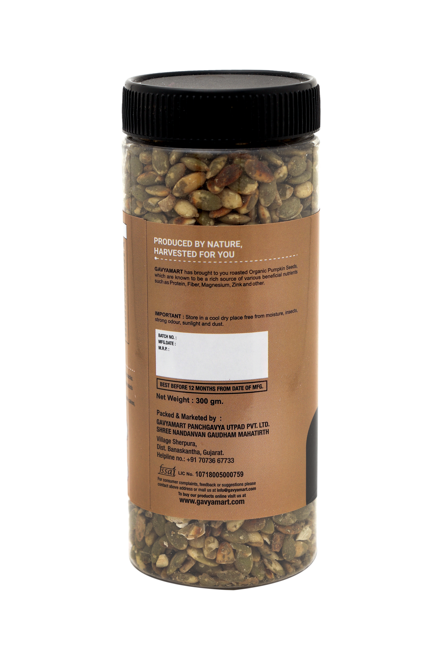 organic raw pumpkin seeds-300g